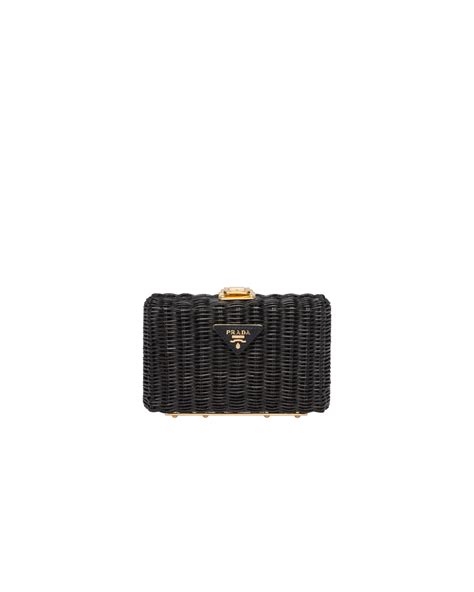 prada wicker clutch|Prada clutch with chain.